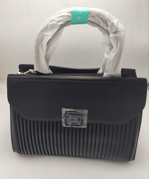 Textured Wave Flap Handbag