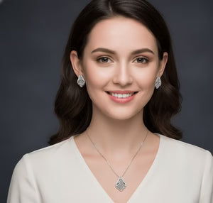 Crystal Leaf Drop Jewelry Set