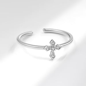 Womens Simple And Stylish Cross Ring